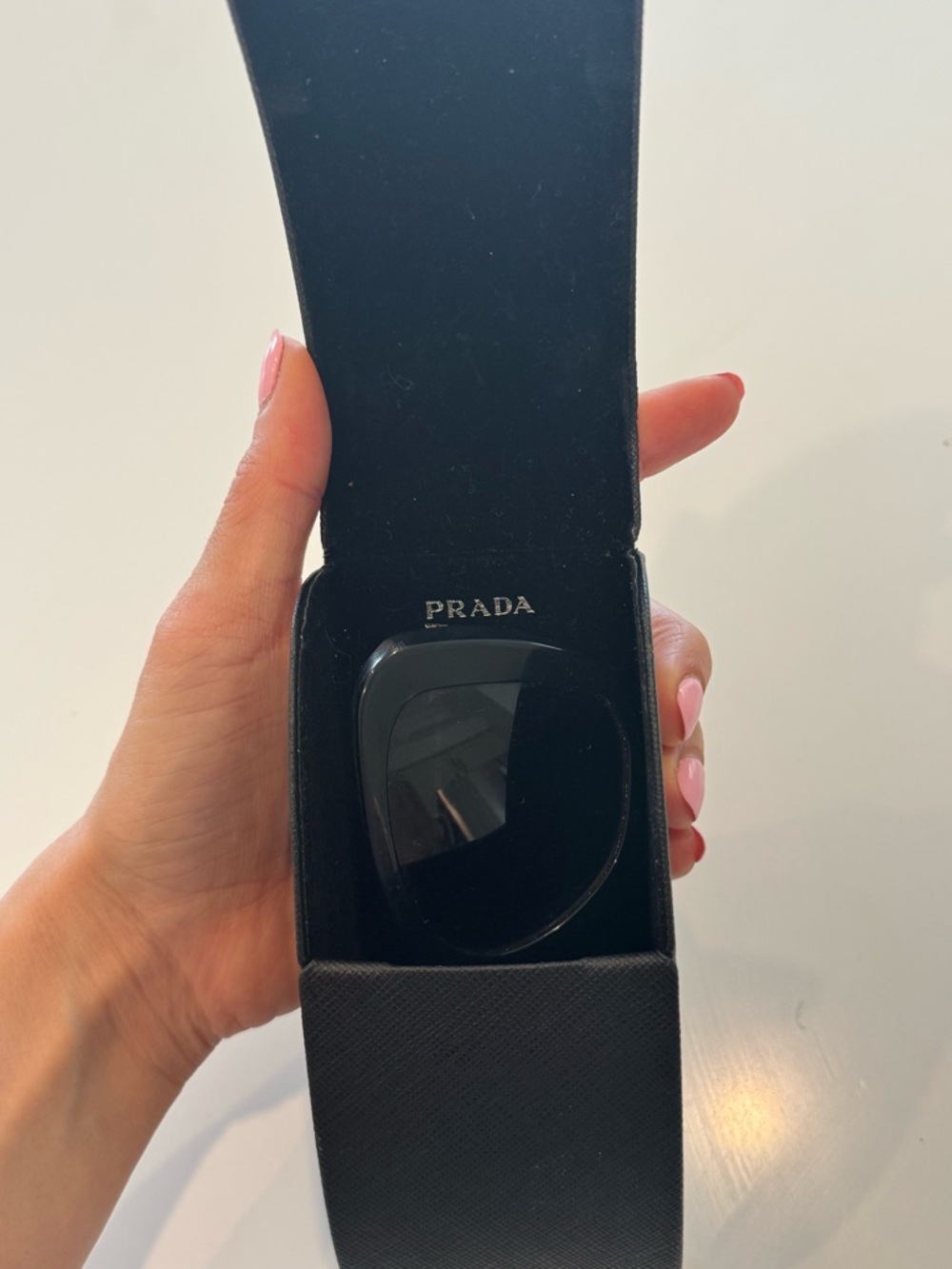 Prada Black Oversized Square Sunglasses with gold Temples - Picture 7 of 7